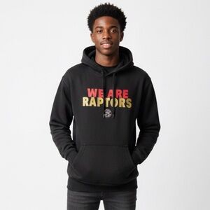NBA Toronto Basketball Black Gold We Are Raptors Hoodie Men Small Sporty Athlete